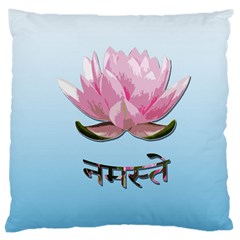 Namaste - Lotus Large Cushion Case (one Side) by Valentinaart