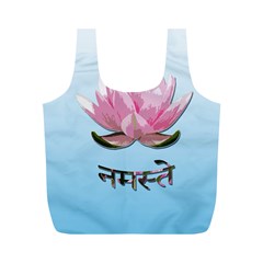 Namaste - Lotus Full Print Recycle Bags (m)  by Valentinaart