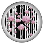 Namaste - Lotus Wall Clocks (Silver)  Front