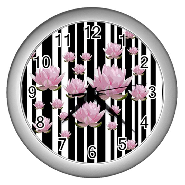 Namaste - Lotus Wall Clocks (Silver) 