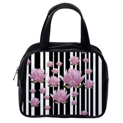 Namaste - Lotus Classic Handbags (one Side) by Valentinaart