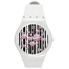 Namaste - Lotus Round Plastic Sport Watch (m) by Valentinaart