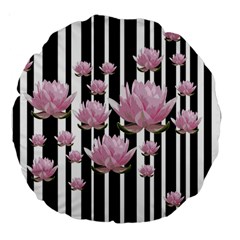 Namaste - Lotus Large 18  Premium Round Cushions by Valentinaart