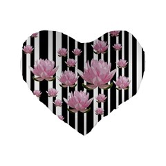 Namaste - Lotus Standard 16  Premium Heart Shape Cushions by Valentinaart