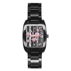 Namaste - Lotus Stainless Steel Barrel Watch by Valentinaart