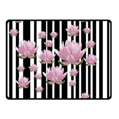 Namaste - Lotus Double Sided Fleece Blanket (small)  by Valentinaart