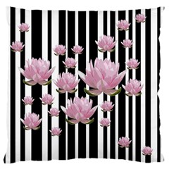 Namaste - Lotus Large Flano Cushion Case (one Side) by Valentinaart