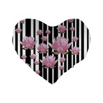 Namaste - Lotus Standard 16  Premium Flano Heart Shape Cushions Front