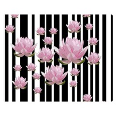 Namaste - Lotus Double Sided Flano Blanket (medium)  by Valentinaart