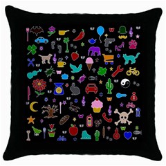 Rebus Throw Pillow Case (black)