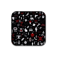 Rebus Rubber Square Coaster (4 Pack)  by Valentinaart