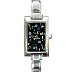 Rebus Rectangle Italian Charm Watch by Valentinaart