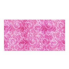 Pink Romantic Flower Pattern Denim Satin Wrap by Ivana