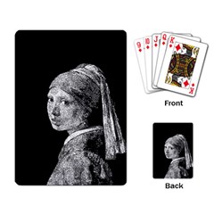 The Girl With The Pearl Earring Playing Card by Valentinaart