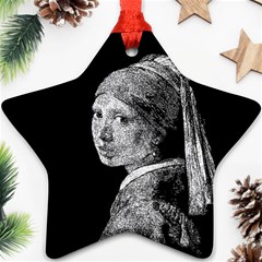 The Girl With The Pearl Earring Star Ornament (two Sides) by Valentinaart