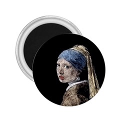 The Girl With The Pearl Earring 2 25  Magnets by Valentinaart