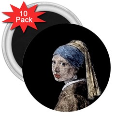 The Girl With The Pearl Earring 3  Magnets (10 Pack)  by Valentinaart