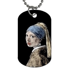 The Girl With The Pearl Earring Dog Tag (two Sides) by Valentinaart