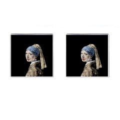 The Girl With The Pearl Earring Cufflinks (square) by Valentinaart