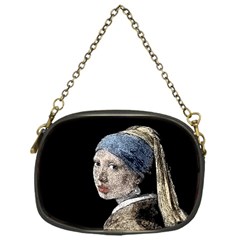 The Girl With The Pearl Earring Chain Purses (one Side)  by Valentinaart