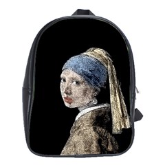 The Girl With The Pearl Earring School Bags(large)  by Valentinaart