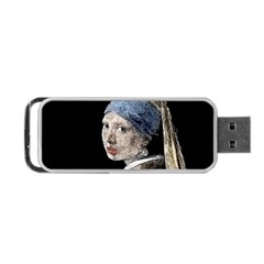 The Girl With The Pearl Earring Portable Usb Flash (one Side) by Valentinaart