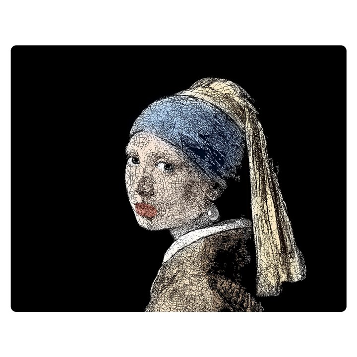 The Girl With The Pearl Earring Double Sided Flano Blanket (Medium) 