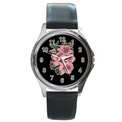 Orchid Round Metal Watch by Valentinaart