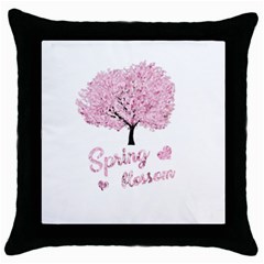 Spring Blossom  Throw Pillow Case (black) by Valentinaart