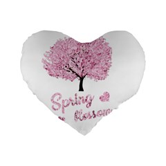 Spring Blossom  Standard 16  Premium Heart Shape Cushions by Valentinaart