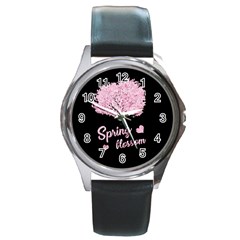 Spring Blossom  Round Metal Watch by Valentinaart