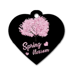 Spring Blossom  Dog Tag Heart (two Sides) by Valentinaart