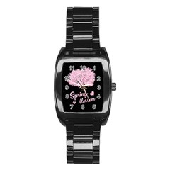 Spring Blossom  Stainless Steel Barrel Watch by Valentinaart