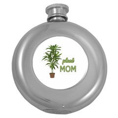 Plant Mom Round Hip Flask (5 Oz) by Valentinaart