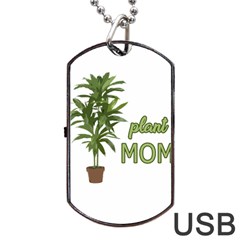 Plant Mom Dog Tag Usb Flash (one Side) by Valentinaart