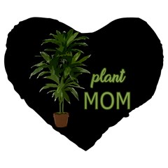 Plant Mom Large 19  Premium Flano Heart Shape Cushions by Valentinaart