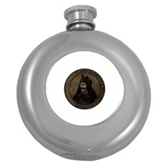 Count Vlad Dracula Round Hip Flask (5 Oz) by Valentinaart