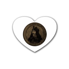 Count Vlad Dracula Rubber Coaster (heart)  by Valentinaart