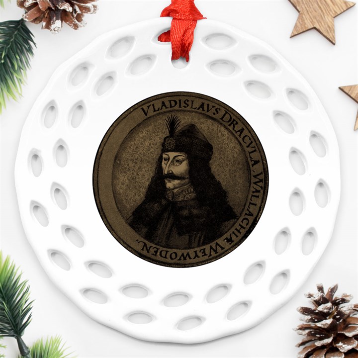 Count Vlad Dracula Round Filigree Ornament (Two Sides)