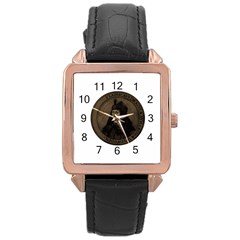 Count Vlad Dracula Rose Gold Leather Watch  by Valentinaart