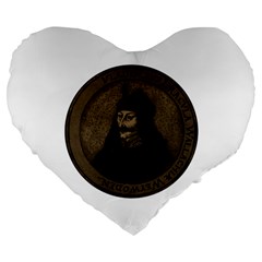 Count Vlad Dracula Large 19  Premium Flano Heart Shape Cushions by Valentinaart