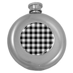 Plaid Pattern Round Hip Flask (5 Oz) by ValentinaDesign