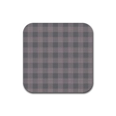 Plaid Pattern Rubber Coaster (square)  by ValentinaDesign