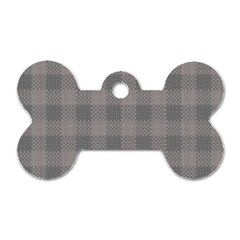 Plaid Pattern Dog Tag Bone (two Sides)