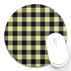 Plaid pattern Round Mousepads