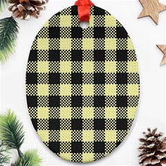 Plaid pattern Ornament (Oval)