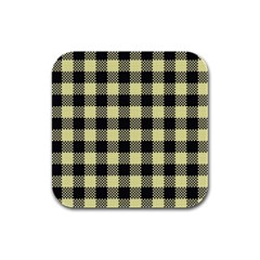 Plaid pattern Rubber Square Coaster (4 pack) 