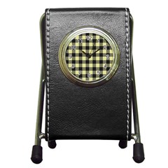 Plaid pattern Pen Holder Desk Clocks