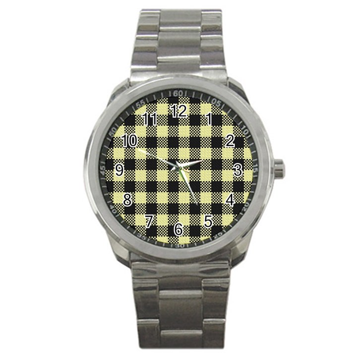 Plaid pattern Sport Metal Watch