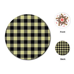 Plaid pattern Playing Cards (Round) 